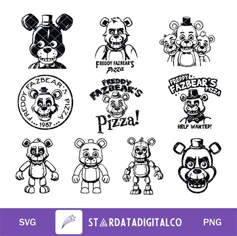 FNAF Svg, Five Nights at Freddy's Set, Freddy's Svg, Cut Files for ...