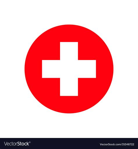 Red cross hospital isolated sign on white Vector Image