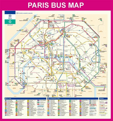 Paris metro bus map - Paris France bus map (Île-de-France - France)