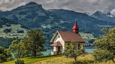 nature, Architecture, Landscape, Old Building, Hill, Trees, House, HDR ...