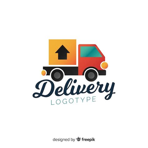 Delivery logo template with truck | Free Vector