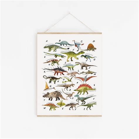 Dinosaur Alphabet Poster Instant Download - Etsy