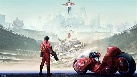 HD wallpaper: Akira, Shotaro Kaneda, Tetsuo Shima, motorcycle, digital ...