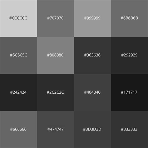 Shades Of Gray Color With Names Hex Rgb Cmyk Codes Color | The Best ...