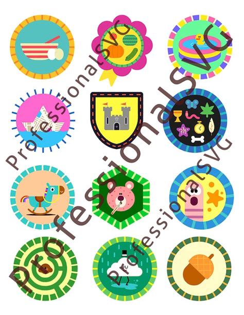 Hey Duggee Badges 13 to 24 Squirrel Club by ProfessionalSVG