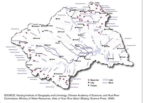 Distribution of large reservoirs in the Huai River basin | Download ...