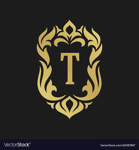 Luxury monogram logo template object Royalty Free Vector