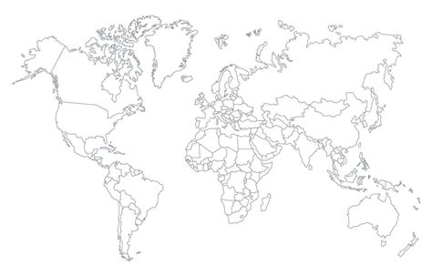 World Map With Country Borders Background in 2023 | World map outline ...