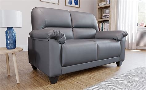 Kenton Small 2 Seater Sofa, Grey Classic Faux Leather Only £349.99 ...