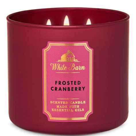 Bath And Body Works White Barn 3 Wick Candle - Frosted Cranberry ...