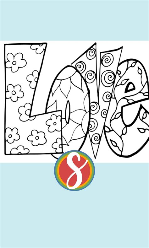 Love In Bubble Letters Coloring Pages