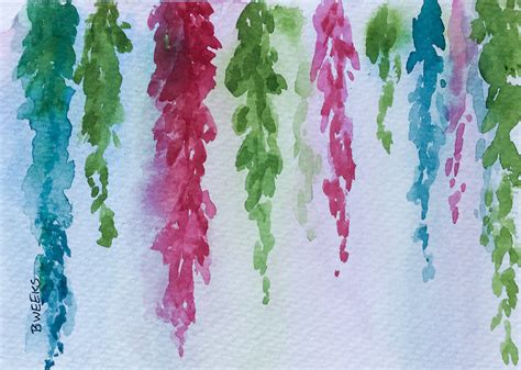 Abstract Colorful Vines Watercolor Painting Original Artwork | Etsy