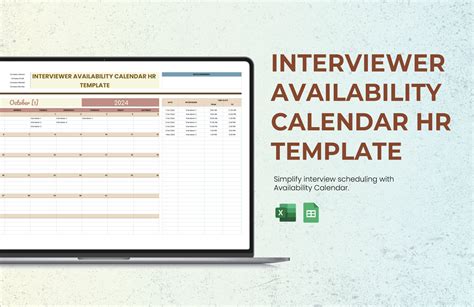 Interviewer Availability Calendar HR Template in Excel, Google Sheets ...