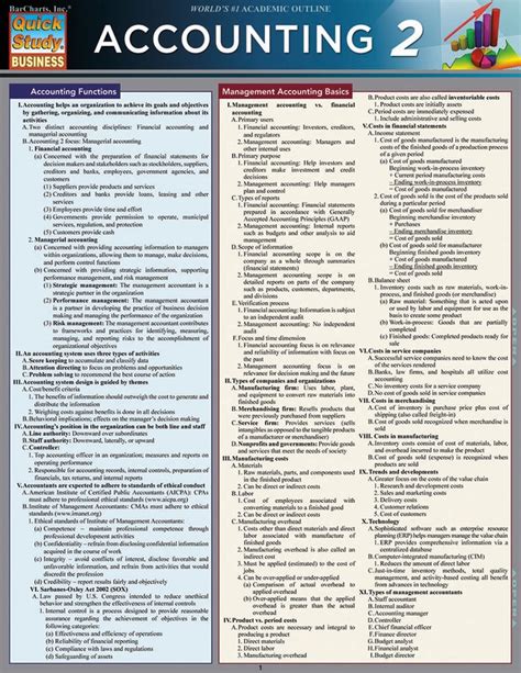 BarCharts Accounting 2 Quick Study Guide