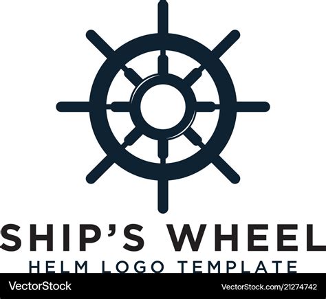 Ship wheel logo design template Royalty Free Vector Image