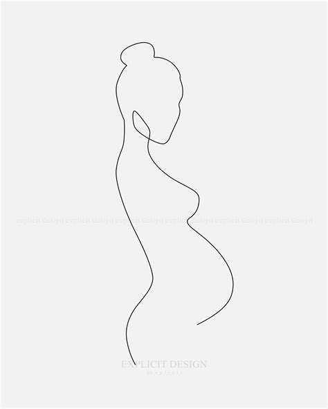 Sketch Outline Pregnant Woman Silhouette - Lamanoguiada