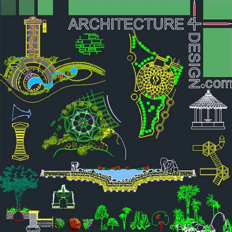 Landscape design Collection- designs, symbols and details for ...