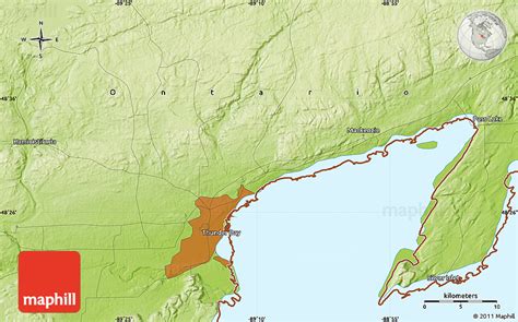 Physical Map of Thunder Bay