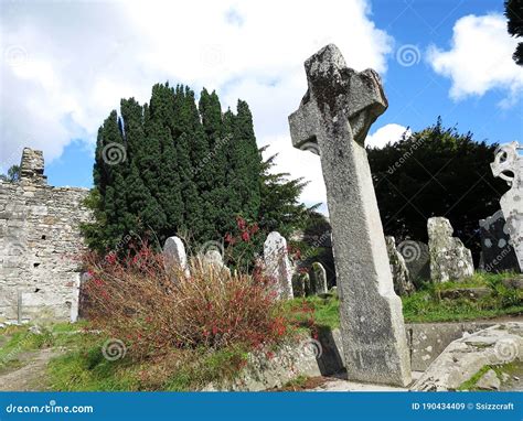 The Saint Kevin`s Cross in Glendalough, the Early Medieval Monastic ...