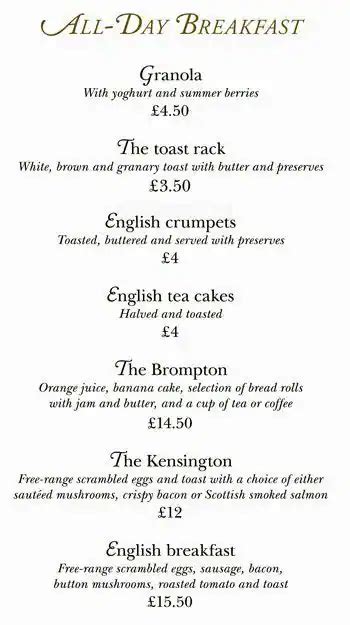 The Tea Room - Harrods Menu, Menu untuk The Tea Room - Harrods ...