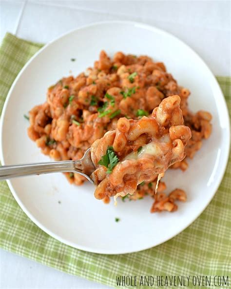 Skillet Chili Macaroni & Cheese - Whole and Heavenly Oven