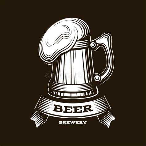 Craft Beer Logo- Vector Illustration, Emblem Brewery Design on Red ...