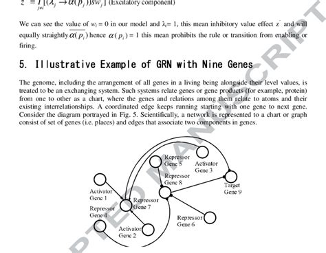 An example of gene regulatory network with nine genes and 8 edges ...