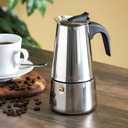 6 Cup Stainless Steel Espresso Maker, Silver - Walmart.com