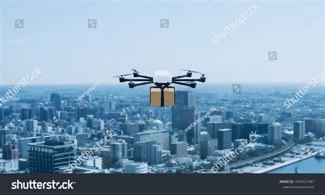 Drone Delivery Concept Autonomous Unmanned Aerial Stock Photo ...