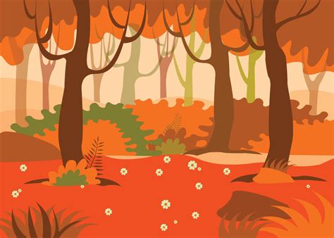 Cartoon illustration background of colorful forest in autumn. 21555293 ...