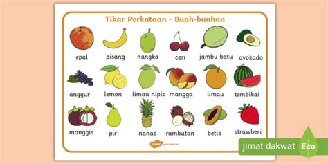 Tikar Perkataan | Poster Belajar Buah-buahan