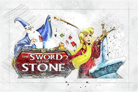 Mo3979 The Sword In The Stone Horizontal Movie Poster Digital Art by ...