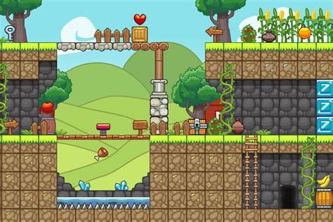 Farm Platformer Level Game Tileset - CraftPix.net