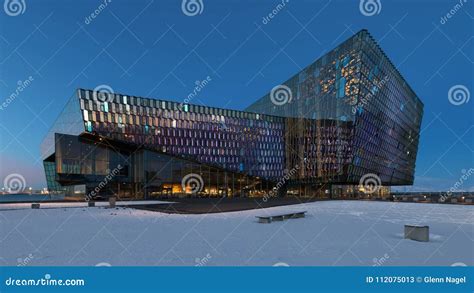 Harpa Concert Hall at Night in Reykjavik Editorial Stock Photo - Image ...