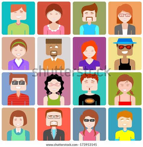 Illustration Flat Design People Icon Stock Vector (Royalty Free ...