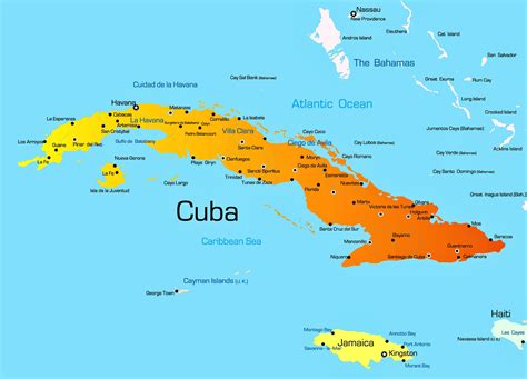 Cities map of Cuba - OrangeSmile.com