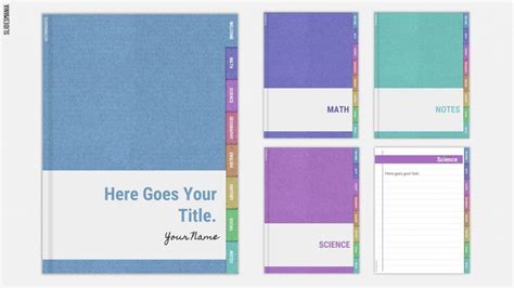 Digital Notebook with sections. Free PowerPoint template & Google ...