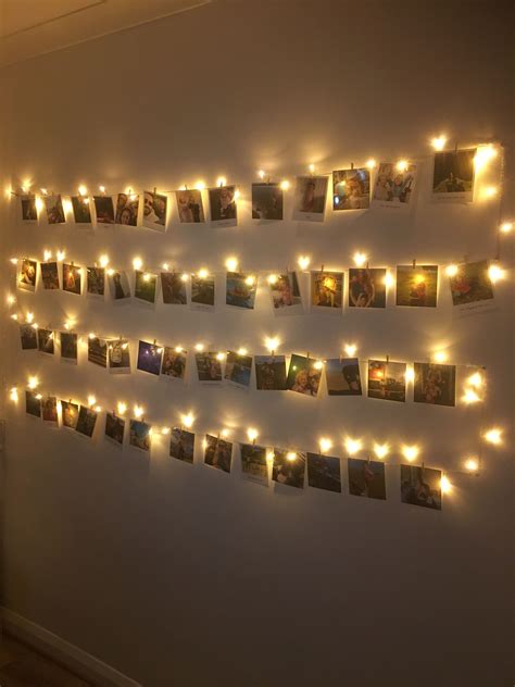 Photo fairy lights wall display | Fairy lights bedroom wall, Fairy ...