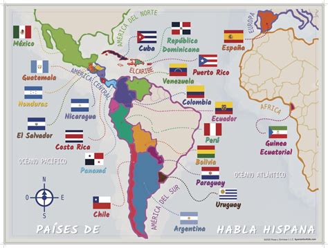 Printable Map Of Spanish Speaking Countries