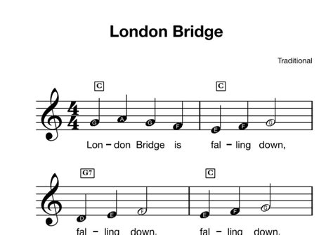 London Bridge (arr. Suzan Beyazit) by Traditional Sheet Music for Easy ...