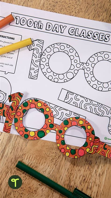 Celebrate the 100th Day of School with Printable Glasses