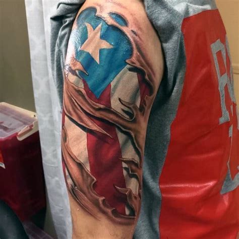 50 Puerto Rican Flag Tattoo Ideas For Men - Puerto Rico Designs