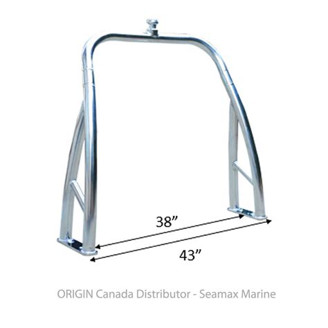 Origin Ski Tow Bar for Pontoon Boat - Polished - Seamax Marine