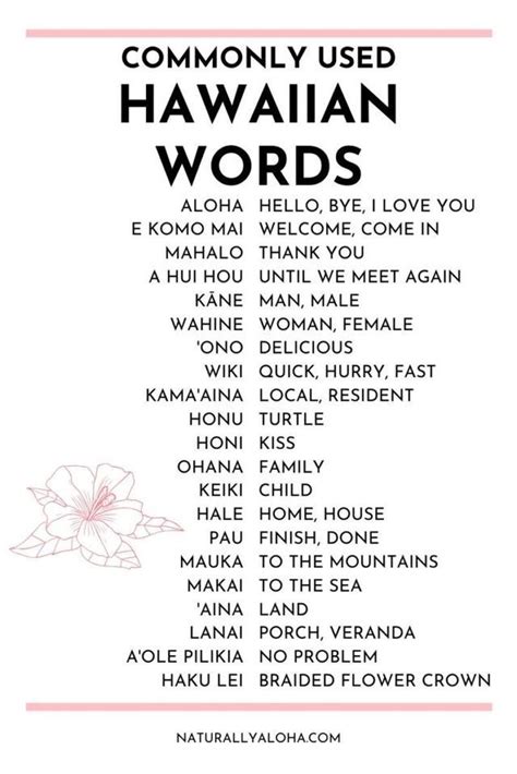 Pin by Allison Julia on Bucket List | Hawaiian words and meanings ...