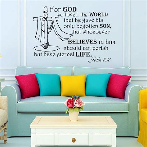 Wall Decals Quotes For god so loved the world... John 3:16 Bible Verse ...