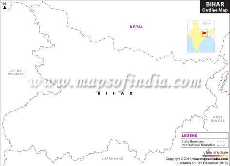 Bihar Outline Map, Blank Map of Bihar