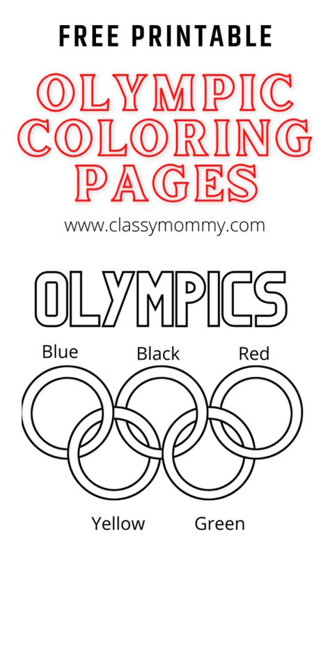 Free Printable Olympic Rings Coloring Pages - Classy Mommy