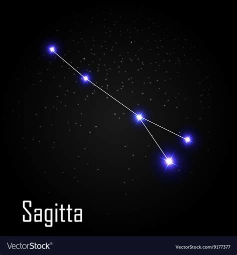 Sagittarius constellation with beautiful bright Vector Image