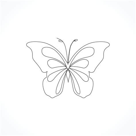 Continuous line drawing of beautiful butterfly 5892535 Vector Art at ...