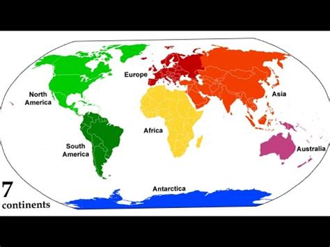 how to draw seven continent of world - YouTube